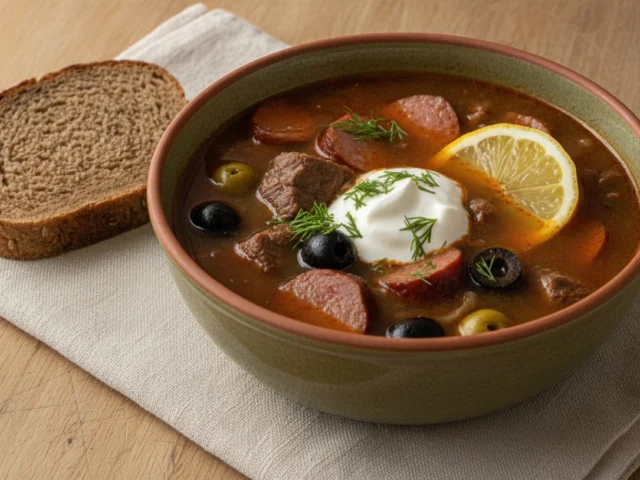 Мясная сборная солянка: классическая, с картошкой и с колбасой