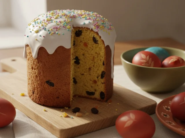 Пасхальный кулич с изюмом в духовке
