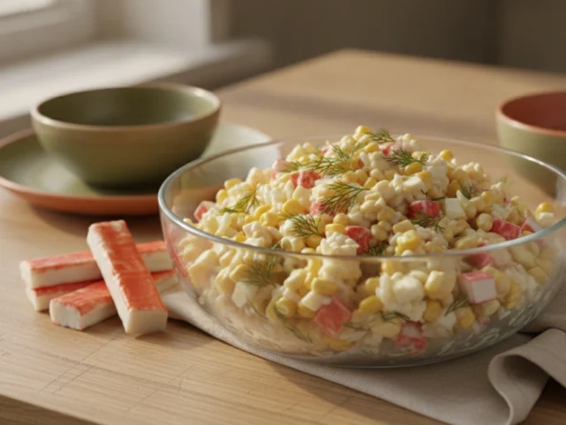 Салат с крабовыми палочками и кукурузой: 5 рецептов